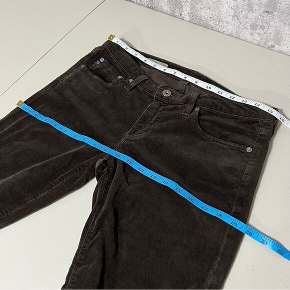 Ag Adriano Goldschmied The Stevie Slim Straight Corduroy Pants in Brown - Picture 10 of 12